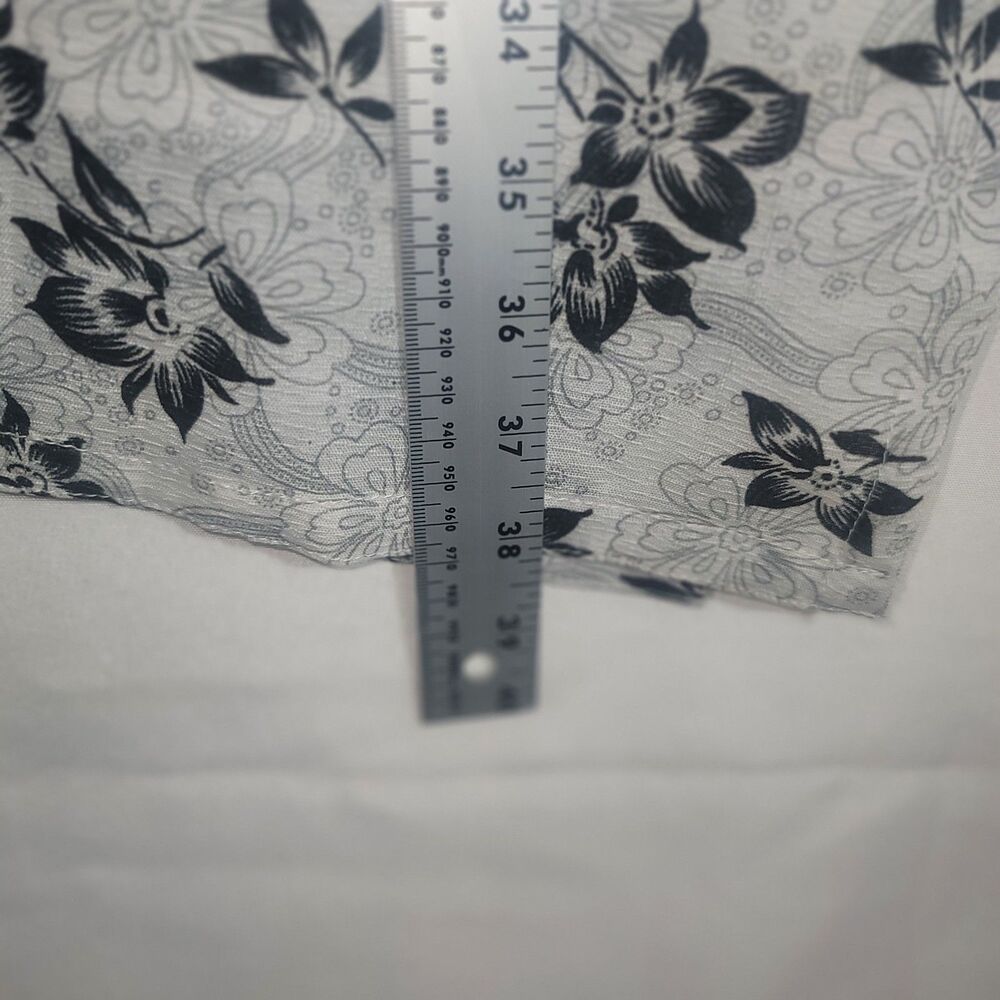 Handmade Artisinal Bohemian Floral Tunic Top Or Dress Short Sleeve White Black M - Picture 5 of 9